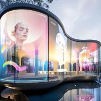 Transparent Led Film Display on Window Flexible Transparent Video Wall