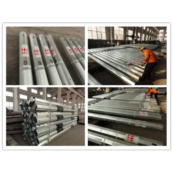 Электрический гальванизированный стальной полюс линии электропередач с вспомогательным оборудованием передающей линии