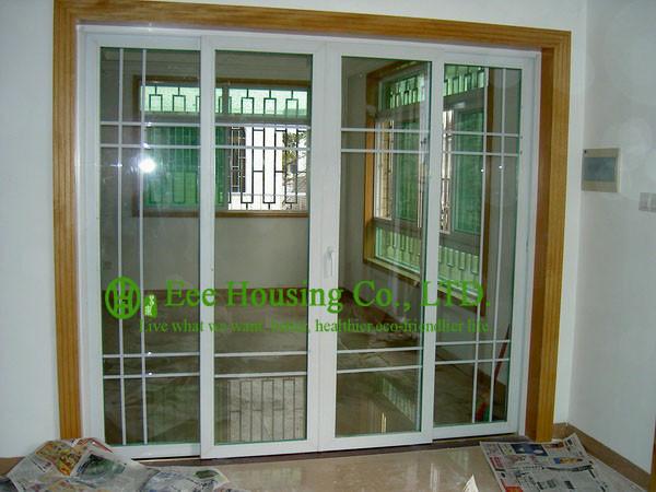 Residential UPVC Sliding Door With Grilled, Double Glazed Vinyl Sliding Door for sale