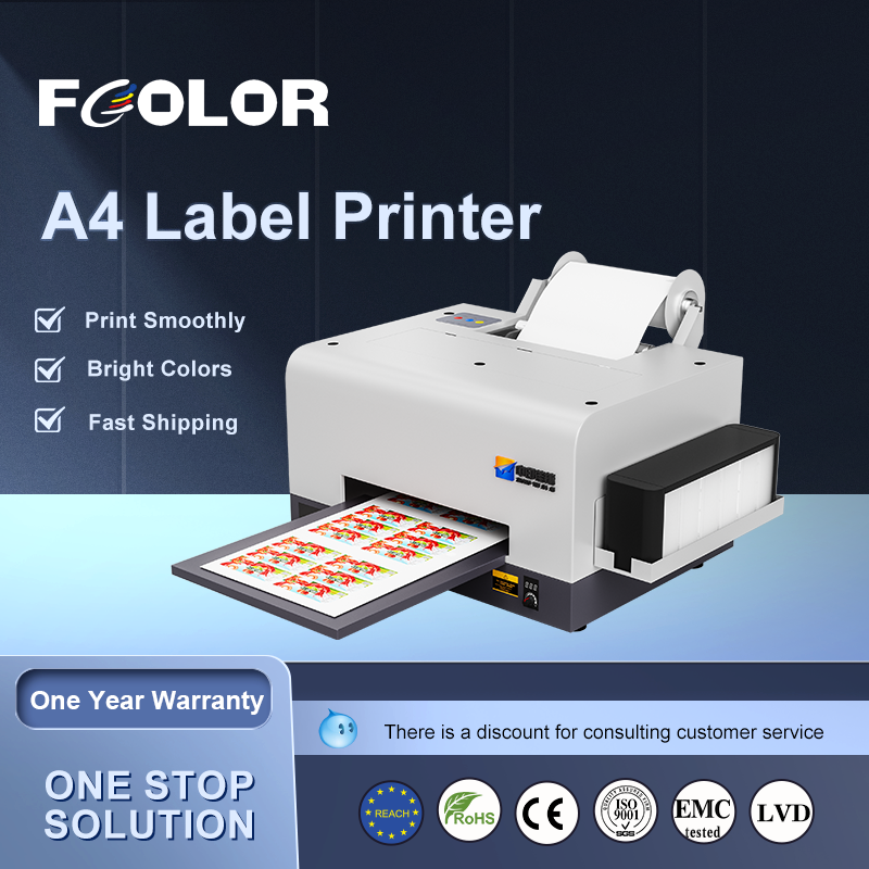 FCOLOR Waterproof Roll To Roll Label Printing Machine For Cosmetics Skincare