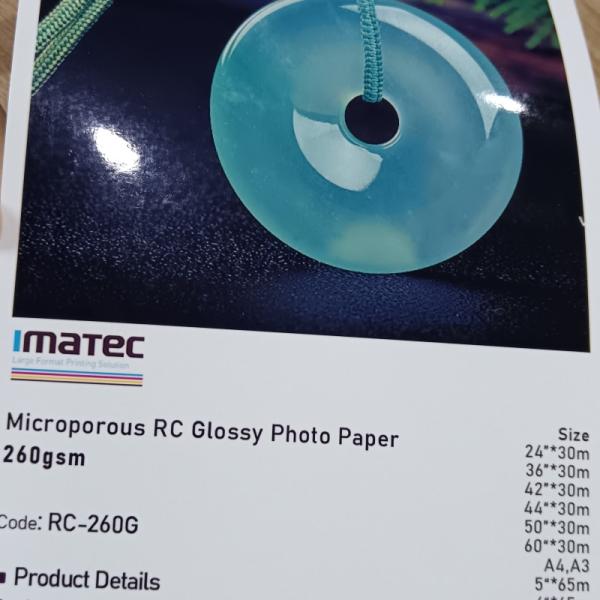 Impression numérique 260gm Ruloir de papier photo à jet d'encre RC brillant