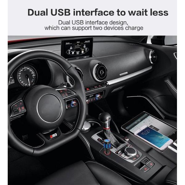 QC3.0 Quick USB Car Charger Strong Compatibility Independent Current Outputs