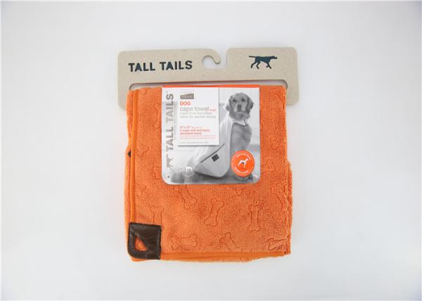Orange Knitted Microfiber Pet Towel Color Fastness No Deformation 27x27