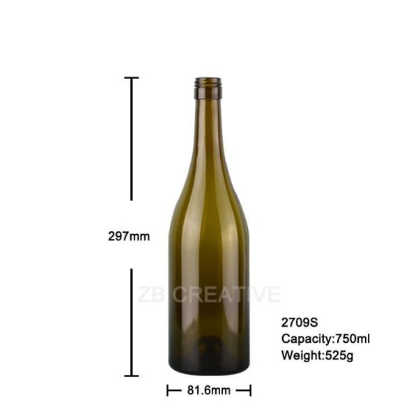 Premium Slope Shoulder Burgundy Wine Bottle Screw Cap 750ml Fine Wine 525g 2709S-2