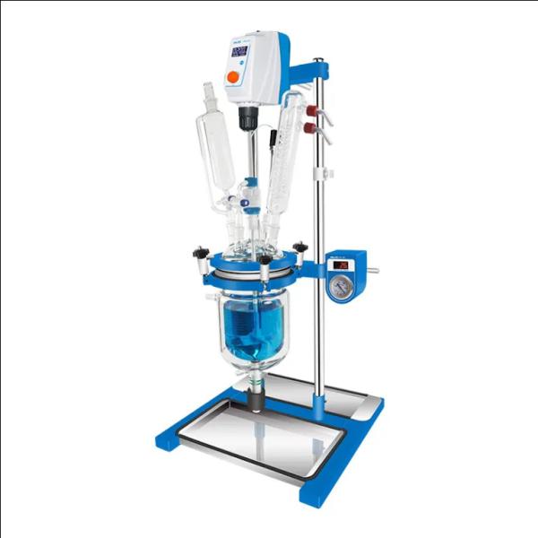 Медицинский прибор Вакуумный стеклянный реактор 1L 2L 5L Смешивающий стеклянный реактор Реакция стекла с изменяемой частотой