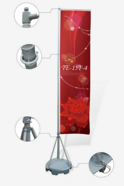 Outdoor Advertising Double Sided Feather Flags With Base 4m Giant Flag Pole