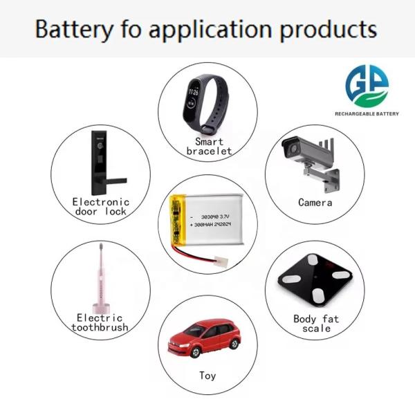 Rechargeable KC Power Tool Battery  3.7v 320mah 303040 For Robotic Sweeper Rechargeable Li Ion Cell Lipo Battery