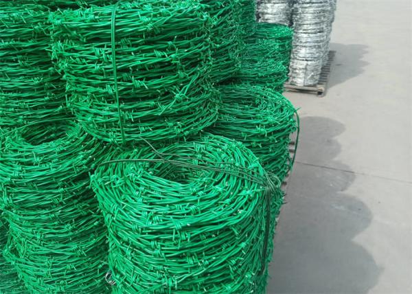 Silver Zinc Coated Barbed Wire , Galvanized Razor Wire High Strength