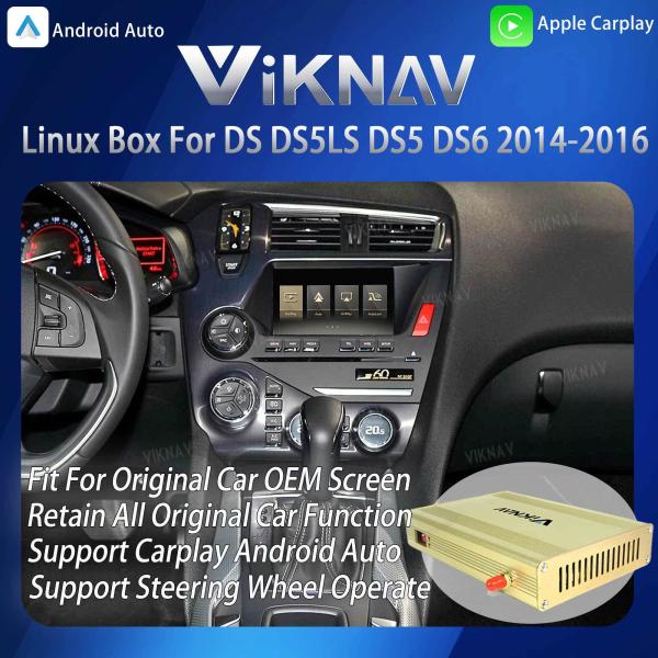 Boîtier d'interface Viknav Linux pour DS DS5 DS6 2014-2016 CarPlay Android Auto sans fil
