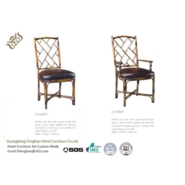 Classic Solid Oak Hotel Dining Chairs / Upholstered Dining Chairs