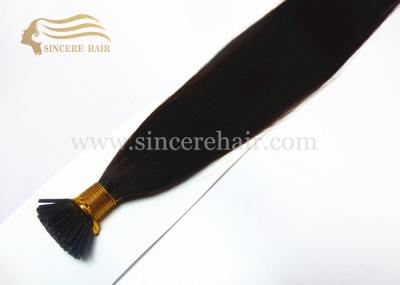 18 Inch Virgin Human Hair Extensions, 45 CM Natural #1B Virgin Pre Bonded I Tip Remy Hair Extensions For Sale