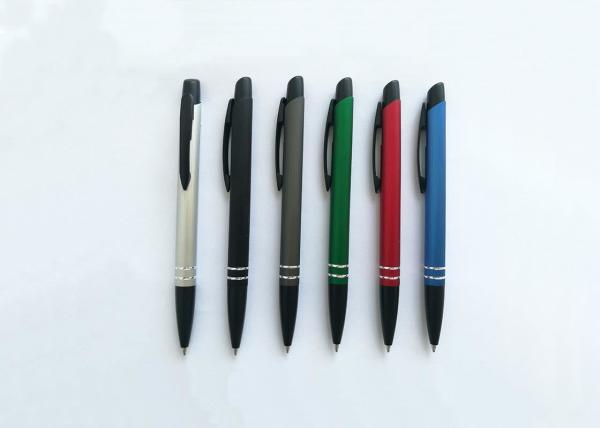 Popular clips Aluminium bar Brushed Metal Promotion Pen with Laser Logo (M112)