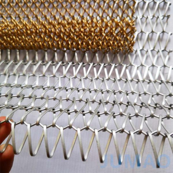Stylish Texture Metal Mesh Curtains Coil Space Dividers For Club Hotels