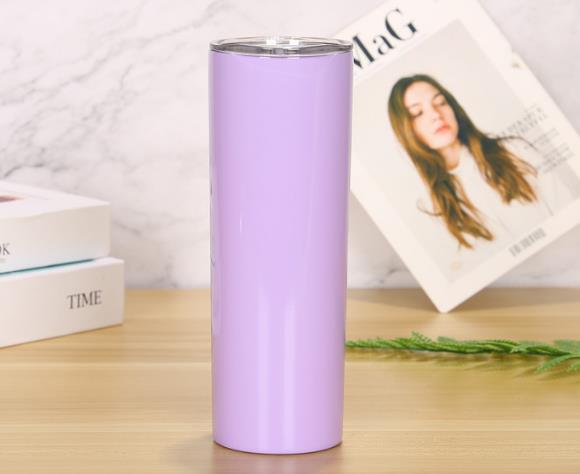 20oz Skinny Straight Blank Sublimation Tumblers With Lid Straw