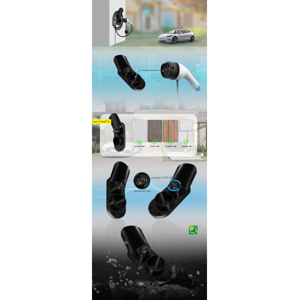 Protection Wall Mounted Type2 Electric Vehicle Charger Plug Holder With Lock