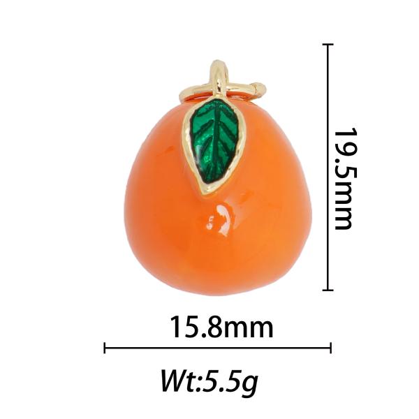 Waterproof Colorful Fruit Necklace Pendant Non Tarnish Stainless Steel Diy Fruit Jewelry Charms Charms for Jewelry Making