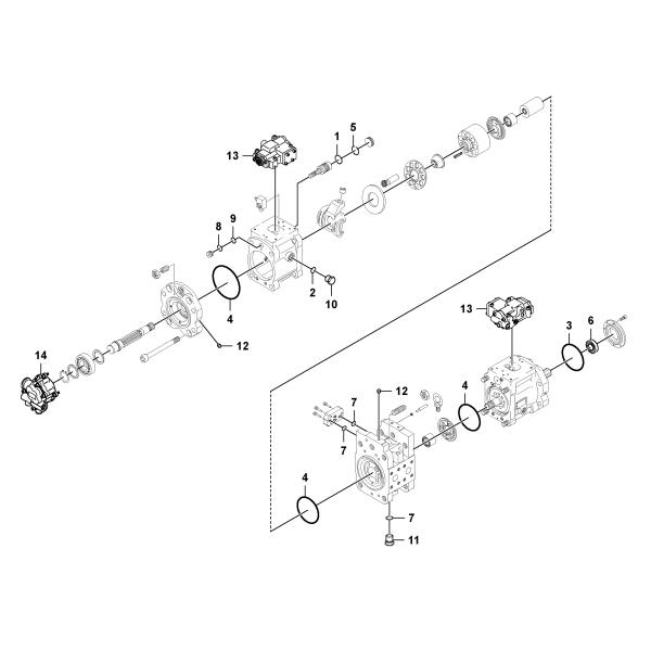K3V112DT-1E42 Excavator Hydraulic Pump Vol-vo EC210D PN VOE 14603650