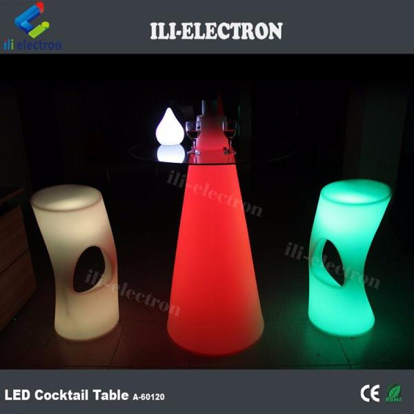 Colorful LED Light Up Cocktail Tables Rechargeable For Party