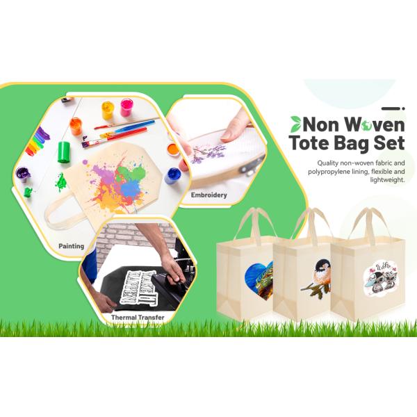 Tote Bags Custom Printed Recyclable Fabric Non Woven Shopping Bags With Logo Bolsas Ecologicas Advertising Packing Gift Use Pattern Type Letter