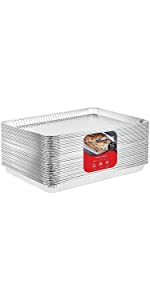 Household Aluminium Takeaway Containers Catering Party Meal Prep Freezer Drip Pans BBQ Potluck Holidays