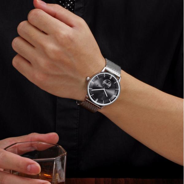 Analog Quartz Stainless Steel Watch MIYOTA 1L45 Men'S Quartz Wrist Watch