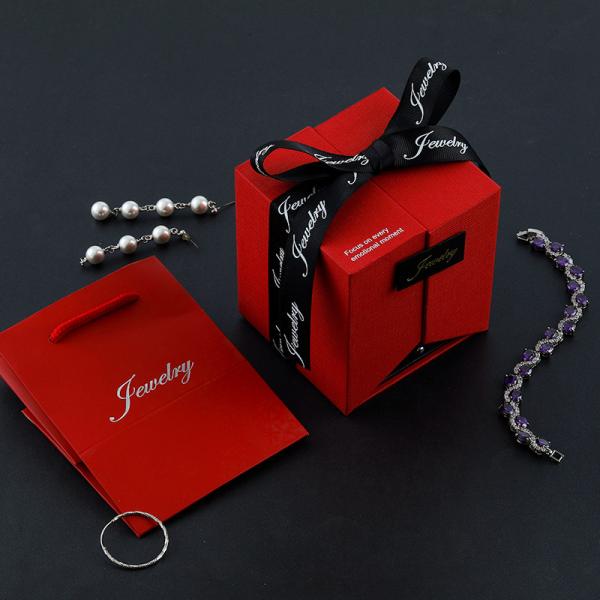 Necklace Gift Box, Jewelry Box, Valentine'S Day Gift Box Jewelry Gift Box, Drawer-Style Necklace Box, Romantic Gift Box, Valentine'S Day Birthday Jewelry Box Double-Door Ring And Necklace Jewelry Box