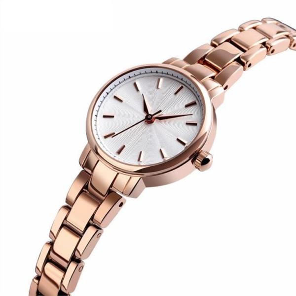 Zinc Alloy Genuine Diamond Quartz Watch 8mm Strap Glass Mirror