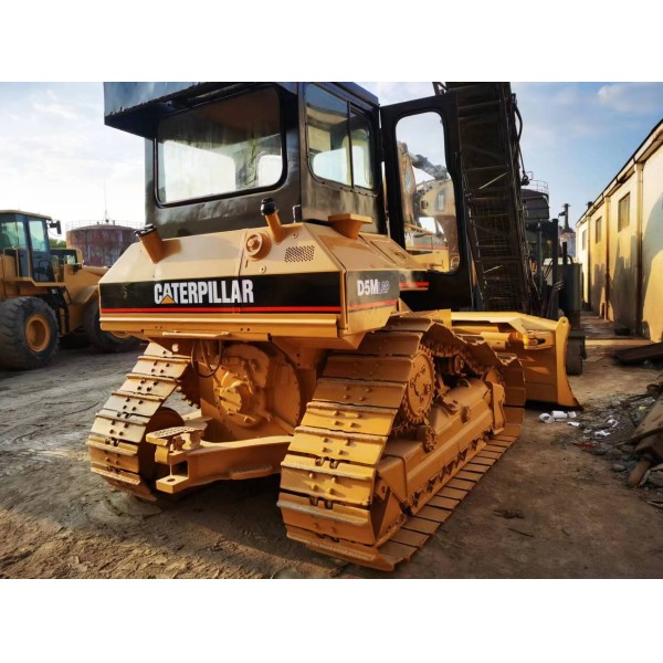 Wide-Track Used CAT D5M LGP Bulldozer 120HP Diesel 12 Ton Low Ground Pressure Blade Soft Terrain Second Hand Dozer Machine