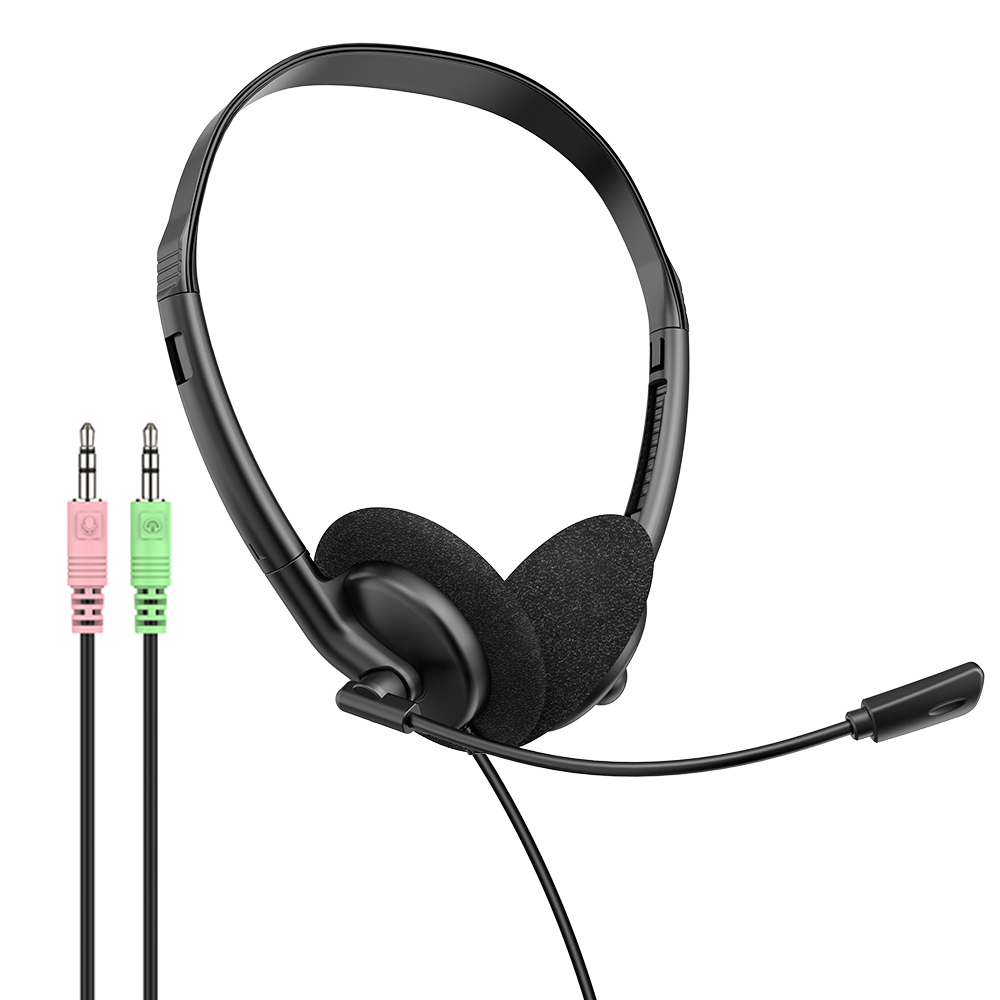 Lightweight wired telephone headset with ENC noise‑cancelling flexible boom microphone. Supports USB, Type‑C & 3.5mm jack, perfect for call centers, remote work, online meetings and classes，OEM & ODM