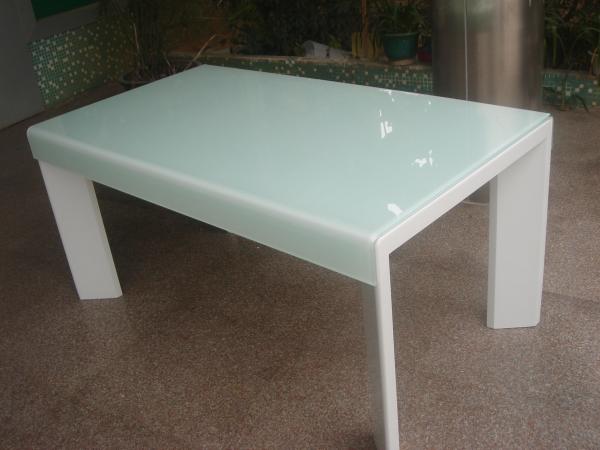 Modern Dining Room Furniture,Tempered Glass/White High Glossy Dining Table