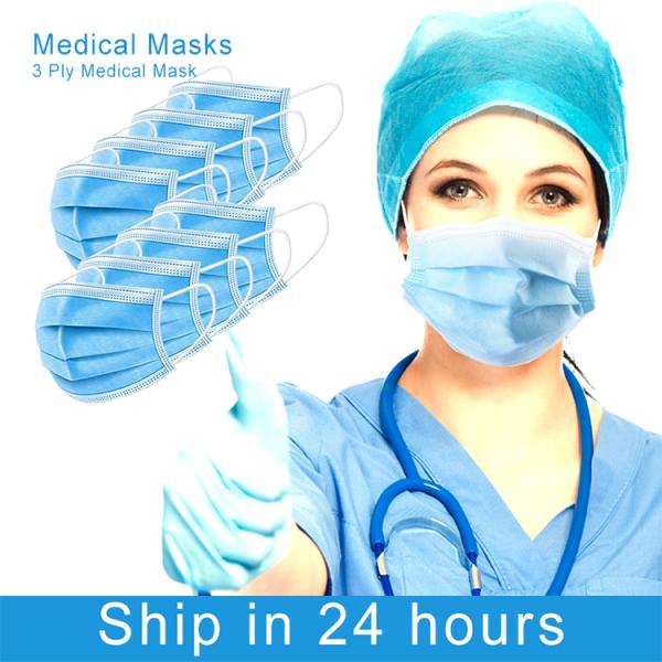 Blue Disposable Non Woven Face Mask , KN95 Disposable Earloop Face Mask