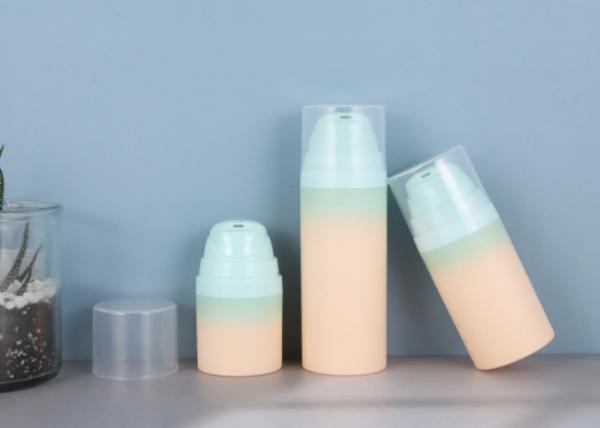 Cylindrical 50ml Cosmetic Airless Bottle Leakproof Empty Pink Frosted Gradient