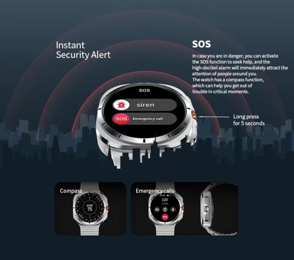 Newest 2025 W7 Ultra GPS Round Smartwatch for Men and Women Heart Rate Monitor Battery 3.8V/400mAh-702224