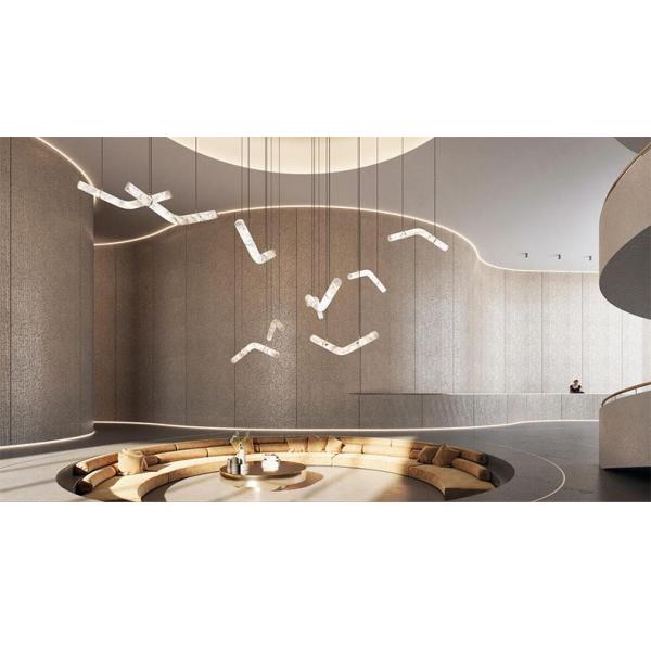 Modern Luxury LED Pendant Light Factory Price Large Alabaster Chandelier Designer Restaurant Hotel Office DIY Lighting Fixtures