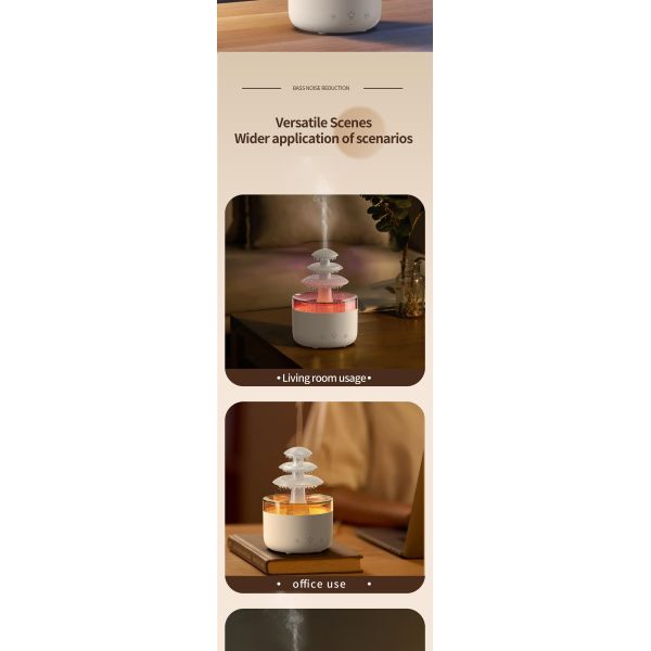 Glow In The Dark Raindrop Cloud Ultrasonic Humidifier With Color Changing LED Light