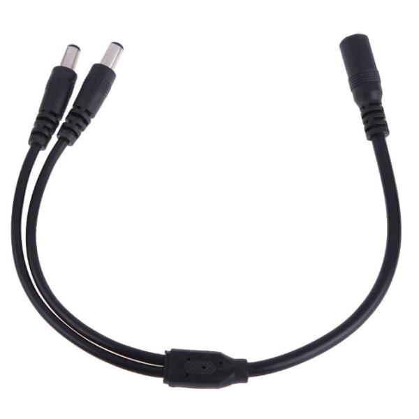 5.5x2.1mm/5.5x2.5mm Connector DC Power Splitter Cable for CCTV Low-Medium Voltage