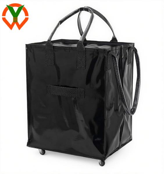 Large Reusable Shopping Bag On Wheels Rolling Tote Lightweight Grocery Bag With Handles