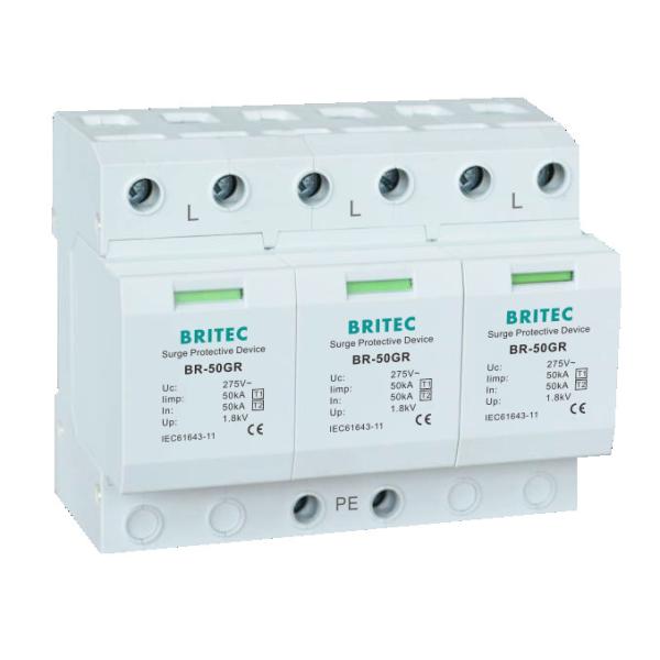 BR-50GR 1P 50kA Type 1 Surge Protective Device with 160kA Max Discharge Current Surge Arrester SPD