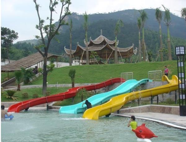 Fiberglass Children Water Slide for a water park Blue / Yellow  / customized for Kids Water Park