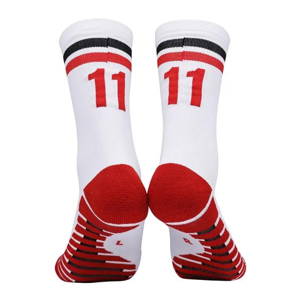 Custom Woven Anti Slip Breathable Pattern Basketball Football Training Athletic Socks