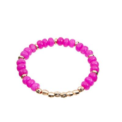 7,5 braceletes feitos a mão dos grânulos, bracelete de pedra cor-de-rosa do ODM 5*8mm