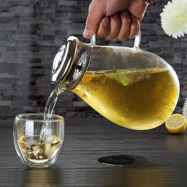 Неэтилированный чайник боросиликатного стекла заваривать кофе 1900ml