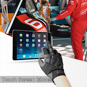 Protective Gear Full Finger Gloves, Motorcycle Tactical Gloves Upgraded Touch Screen Damping Palm Pads Rubber Guard