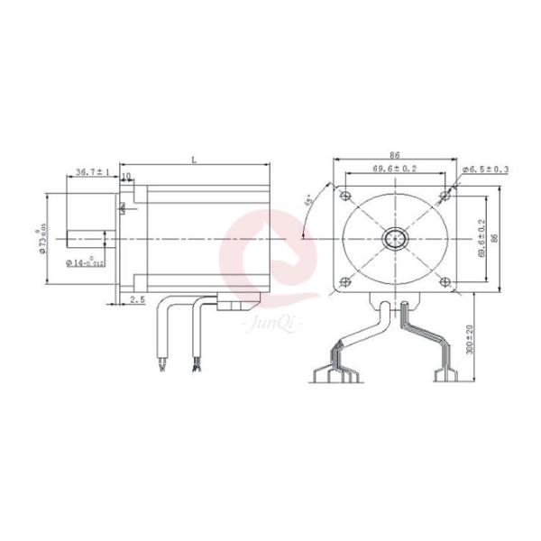 NEMA34 86x86mm Brushless DC Electric Motor High Torque Brushless Dc Motor 48VDC 3000RPM 2.54N.M