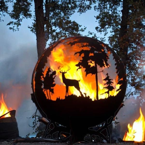 L'acier de Corten/l'altération superficielle par les agents du feu en acier pique le diamètre de 600mm avec l'emballage de boîte en bois