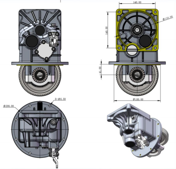 UTV ATV 20CrMnTi Gear AL Alloy Auto Rickshaw Gearbox
