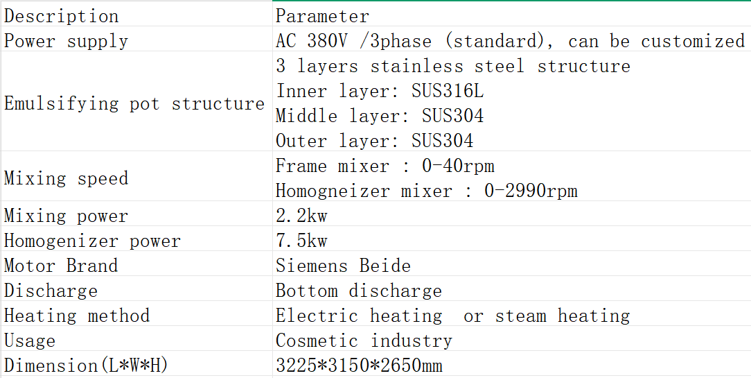500L Fixed Type Liquid Soap Vacuum Homogenizer Emulsifier Mixer for Cosmetics
