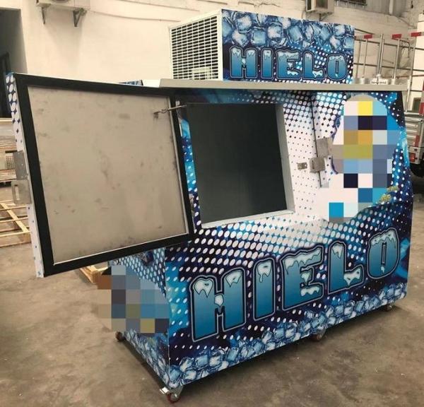 Commercial Outdoor Bagged Ice Storage Freezer, Fan Cooling Ice Cube Freezer
