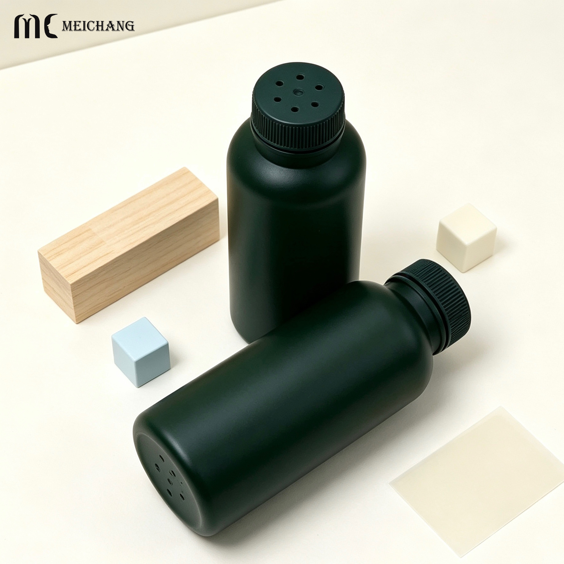 100g HDPE Powder Bottle with Sifter Cap for Baby Powder & Cosmetic Powder Packaging (MC-1505)