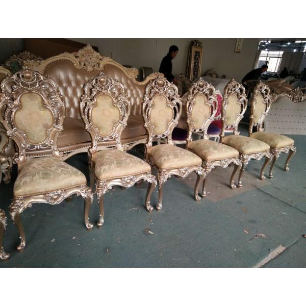 Retro Leather and Fabric Luxury High Quality Solid Wood Dining Chair